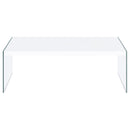 Coaster Furniture Opal 704148 Rectangular Glass Frame Coffee Table - White High Gloss IMAGE 6