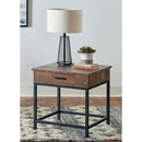  Coaster Furniture Byers 723777 1-Drawer Square Engineered Wood End Table - Brown Oak IMAGE 3
