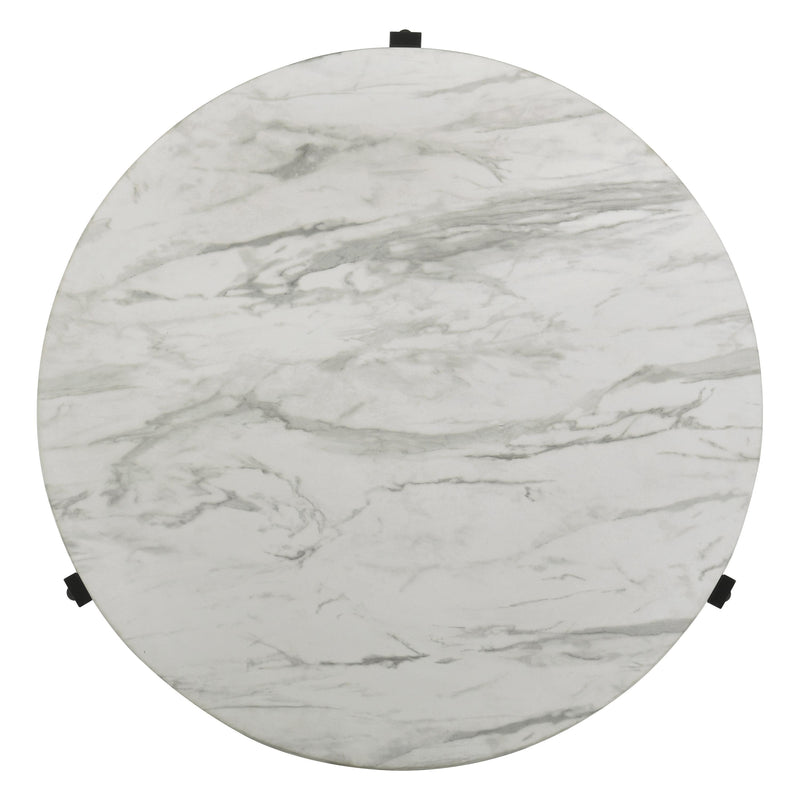  Coaster Furniture Tandi 753538 Round Faux Marble Coffee Table - White and Black IMAGE 2