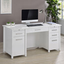 Coaster Furniture Dylan 801573 60-inch 4-Drawer Lift Top Office Desk - White High Gloss IMAGE 11