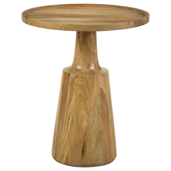 Coaster Furniture Ixia 915105 Round Solid Mango Wood Accent Side Table - Natural IMAGE 1