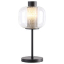  Coaster Furniture Ingrid 920211 22-inch Glass Shade Bedside Table Lamp - Black IMAGE 3