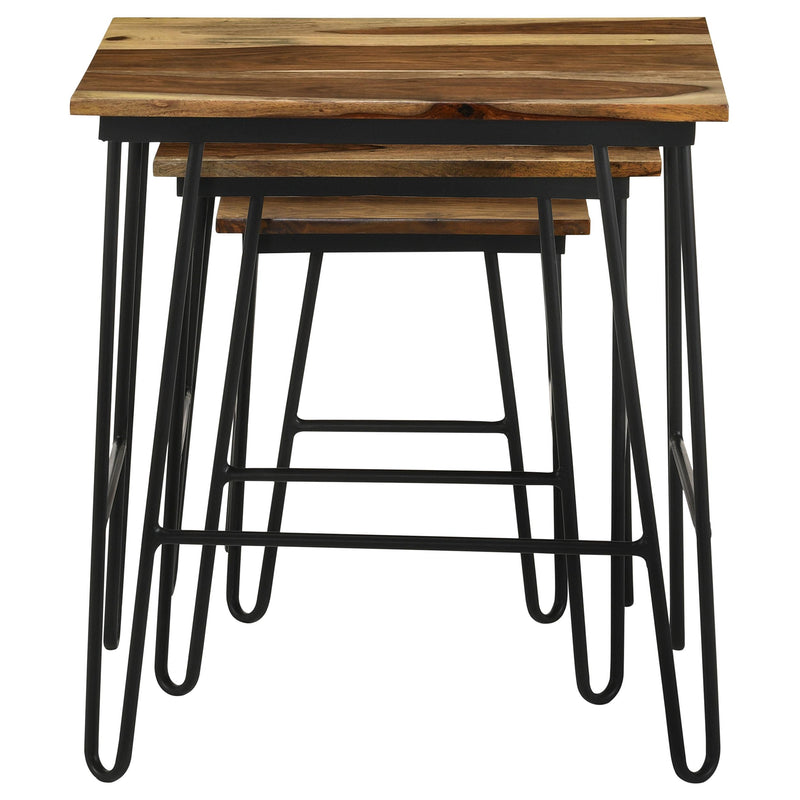Coaster Furniture Nayeli 935981 3-piece Solid Sheesham Wood Nesting Tables - Natural IMAGE 6