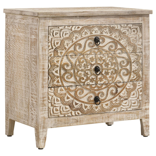 Coaster Furniture Mariska 950390 3-drawer Wooden Accent Cabinet - White Distressed IMAGE 1