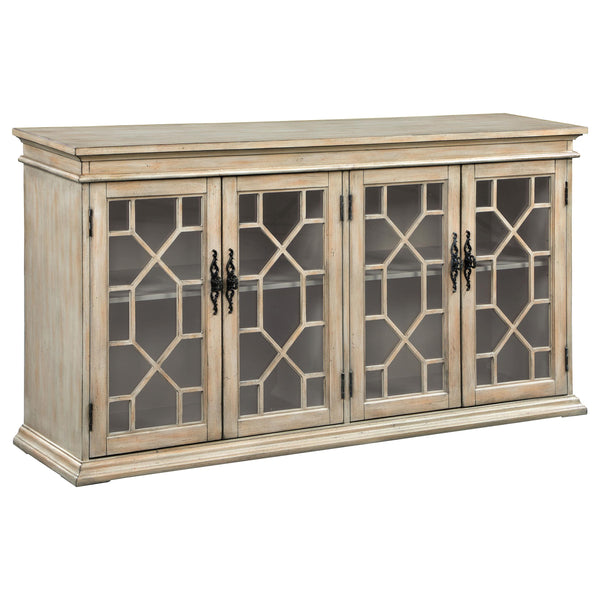 Coaster Furniture Kiara 950858 4-door Wood Lattice Storage Accent Cabinet - Light Honey IMAGE 1
