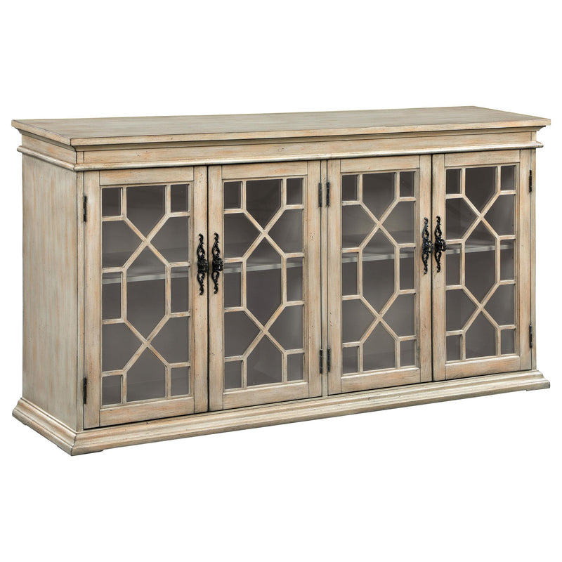 Coaster Furniture Kiara 950858 4-door Wood Lattice Storage Accent Cabinet - Light Honey IMAGE 1