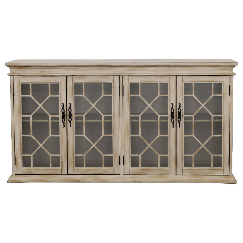 Coaster Furniture Kiara 950858 4-door Wood Lattice Storage Accent Cabinet - Light Honey IMAGE 2
