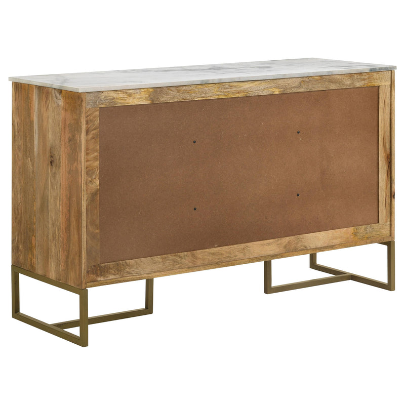 Coaster Furniture Keaton 951138 3-door Marble Top Herringbone Accent Cabinet - Natural IMAGE 7
