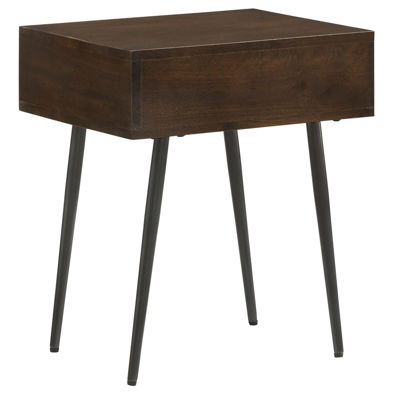 Coaster Furniture Ezra 959539 1-Drawer Rectangular Accent Side Table - Coffee Brown IMAGE 6