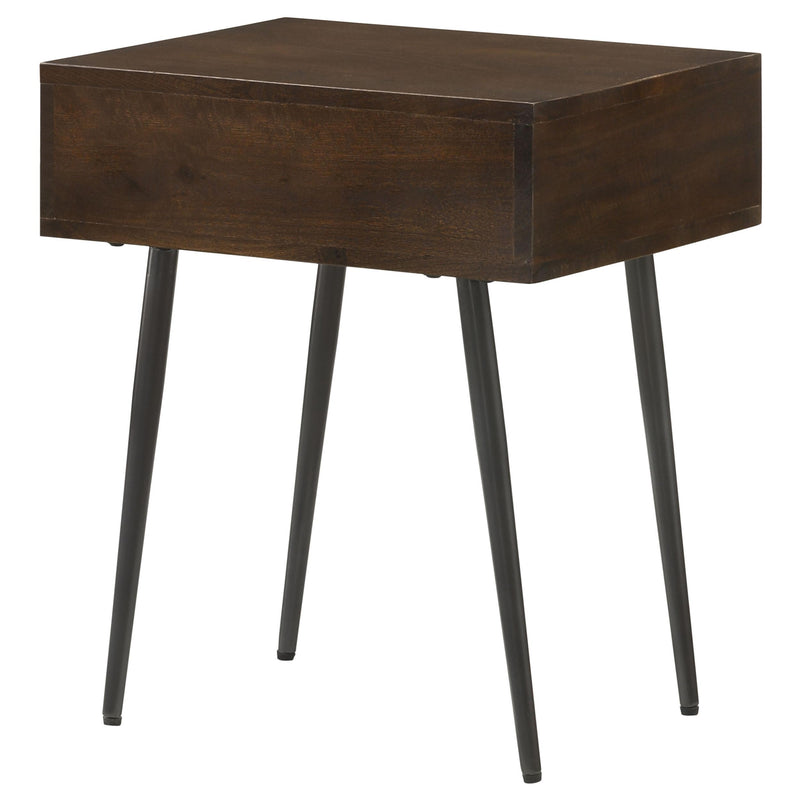 Coaster Furniture Ezra 959539 1-Drawer Rectangular Accent Side Table - Coffee Brown IMAGE 7