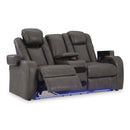  Signature Design by Ashley Fyne-Dyme 3660218 Power Reclining Loveseat with Console and Adjustable Headrest IMAGE 2