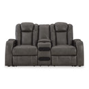  Signature Design by Ashley Fyne-Dyme 3660218 Power Reclining Loveseat with Console and Adjustable Headrest IMAGE 3