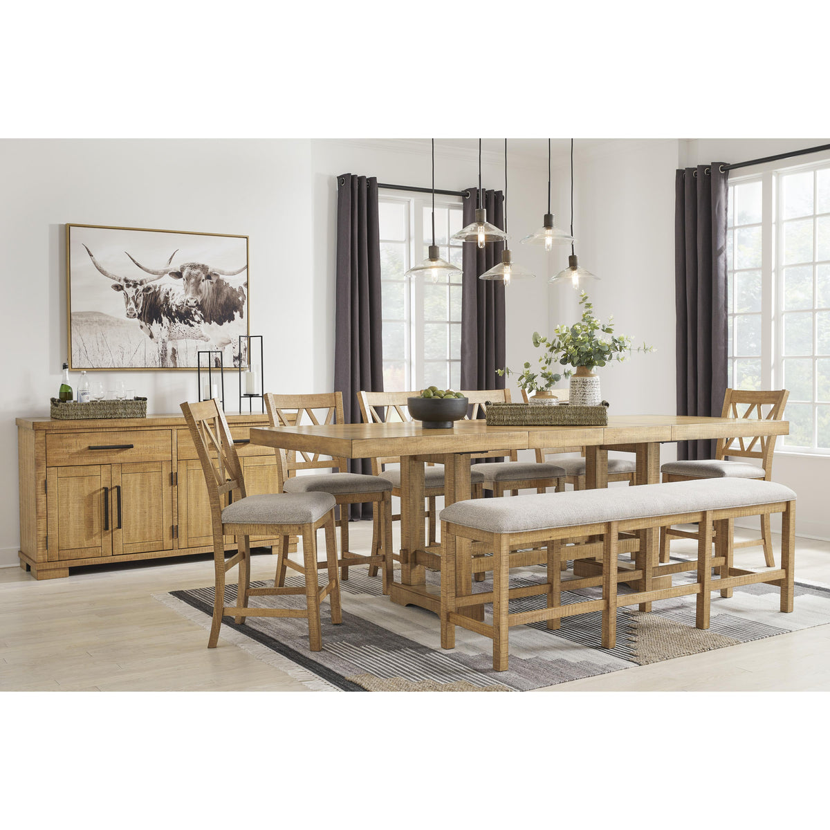 Signature Design by Ashley Havonplane D773-09 XL Counter Upholstered D