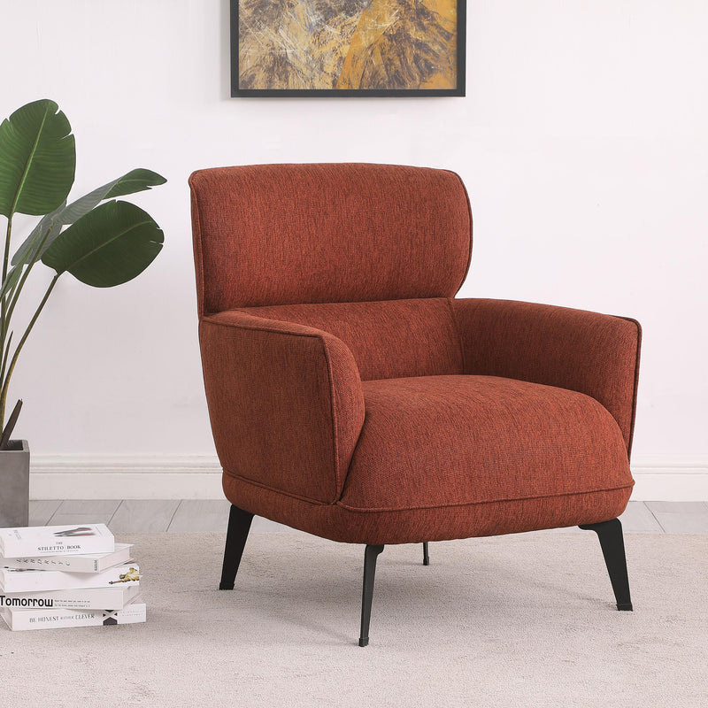  Coaster Furniture Andrea 903081 Upholstered Crecent Arm Accent Chair - Orange IMAGE 2
