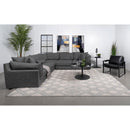  Coaster Furniture Sasha 551681-SETA 5 pc Upholstered Modular Sectional Sofa - Barely Black IMAGE 3
