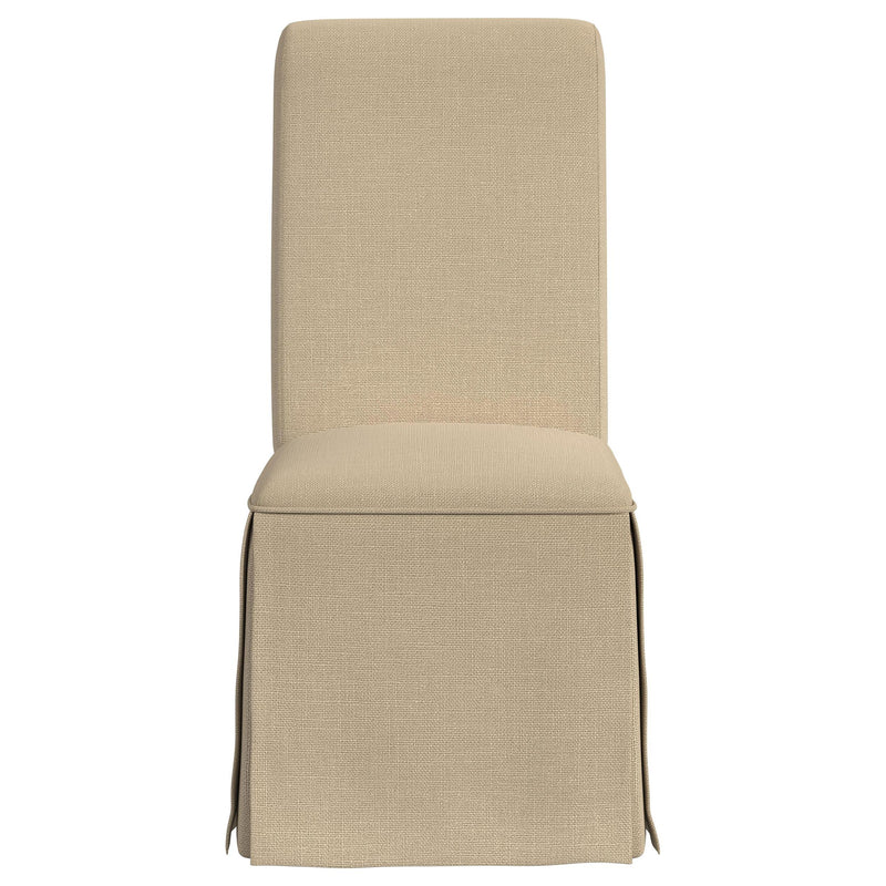  Coaster Furniture Shawna 100747 Upholstered Skirted Side Chair - Light Khaki IMAGE 2