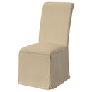  Coaster Furniture Shawna 100747 Upholstered Skirted Side Chair - Light Khaki IMAGE 3