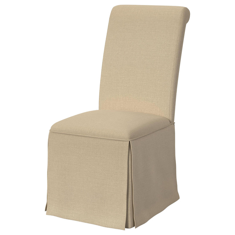  Coaster Furniture Shawna 100747 Upholstered Skirted Side Chair - Light Khaki IMAGE 3