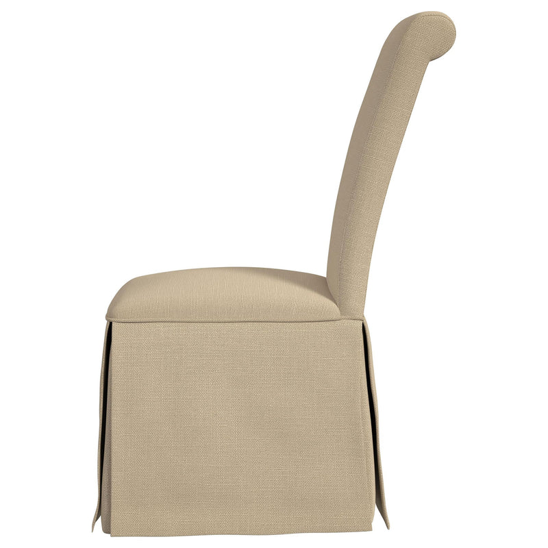  Coaster Furniture Shawna 100747 Upholstered Skirted Side Chair - Light Khaki IMAGE 4