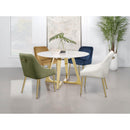  Coaster Furniture Gwynn 107171 Round 51-inch Marble Stainless Steel Dining Table - Gold IMAGE 10