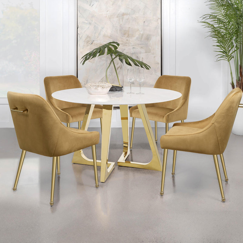 Coaster Furniture Mayette 107582 Upholstered Dining Side Chair - Cognac (Set of 2) IMAGE 10