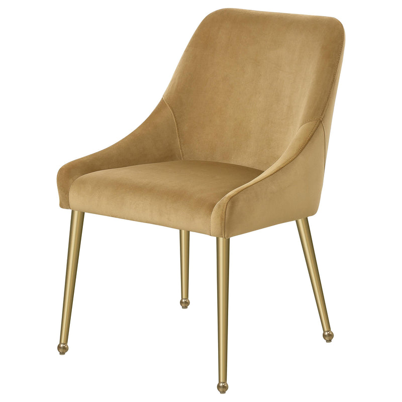 Coaster Furniture Mayette 107582 Upholstered Dining Side Chair - Cognac (Set of 2) IMAGE 4