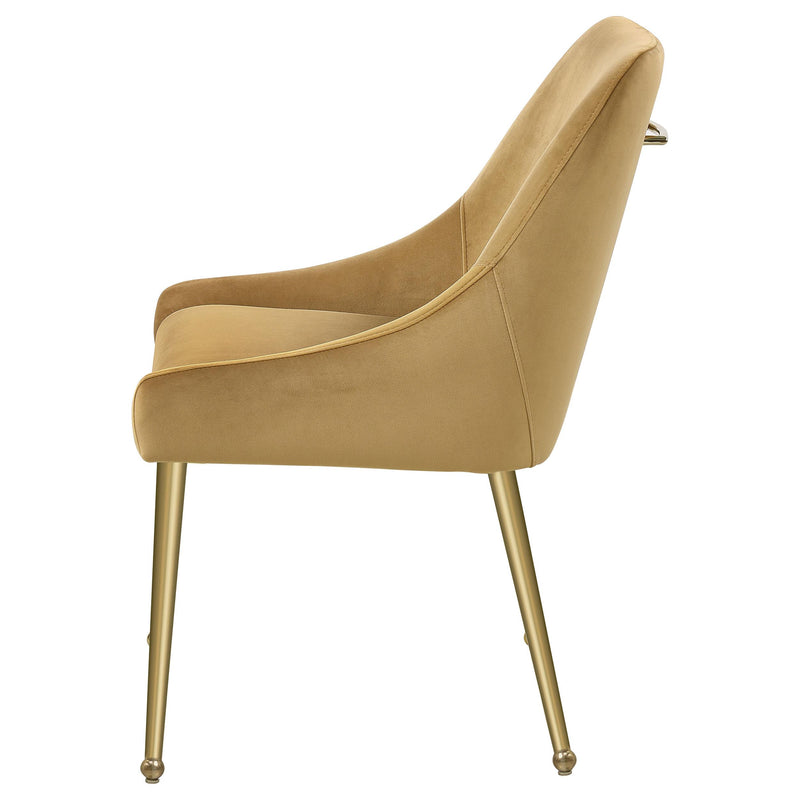 Coaster Furniture Mayette 107582 Upholstered Dining Side Chair - Cognac (Set of 2) IMAGE 5