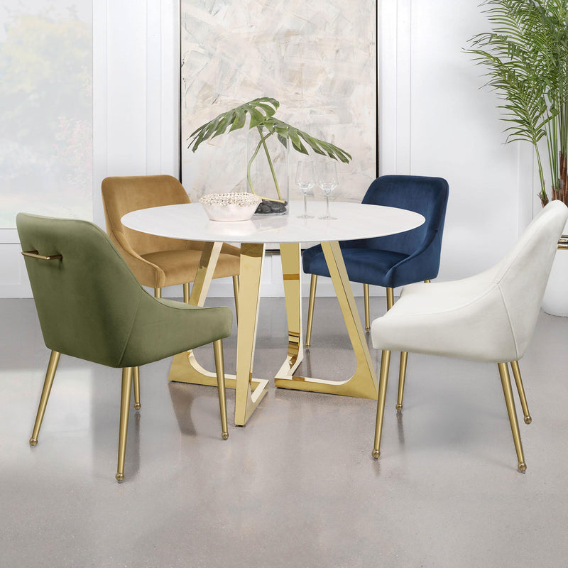 Coaster Furniture Mayette 107582 Upholstered Dining Side Chair - Cognac (Set of 2) IMAGE 9