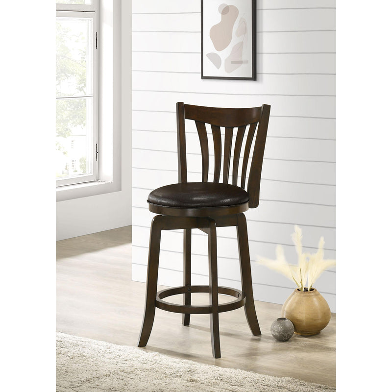 Coaster Furniture Lambert 182508 Wood Counter Height Swivel Bar Chair - Dark Cherry IMAGE 2