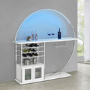 Coaster Furniture Risley 182798 2-door Circular LED Home Bar Cabinet - White High Gloss IMAGE 3