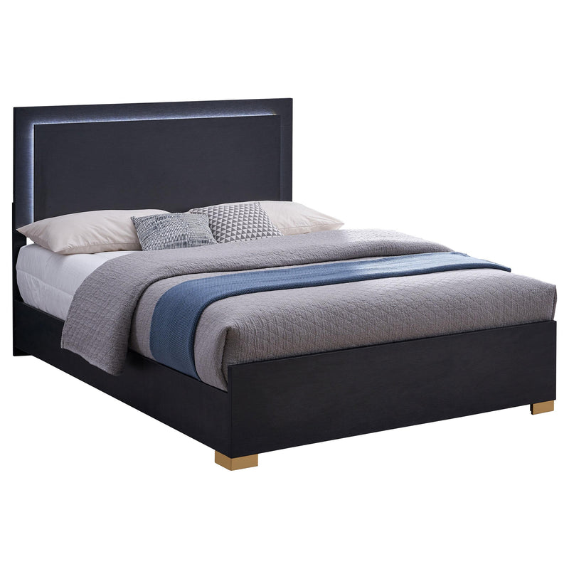  Coaster Furniture Marceline 222831KE Wood Eastern King LED Panel Bed - Black IMAGE 4