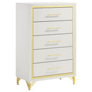 Coaster Furniture Lucia 224735 5-Drawer Bedroom Chest of Drawers - White IMAGE 1