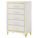 Coaster Furniture Lucia 224735 5-Drawer Bedroom Chest of Drawers - White IMAGE 4