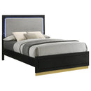  Coaster Furniture Caraway 224781KE Wood Eastern King LED Panel Bed - Black IMAGE 4