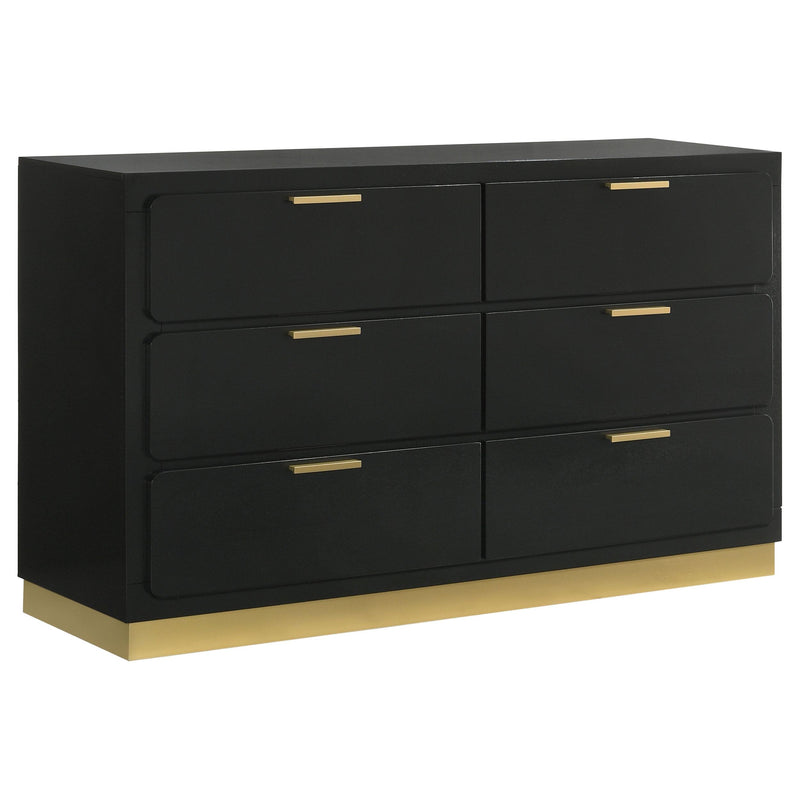 Coaster Furniture Caraway 224783 6-Drawer Bedroom Dresser - Black IMAGE 1