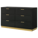 Coaster Furniture Caraway 224783 6-Drawer Bedroom Dresser - Black IMAGE 3
