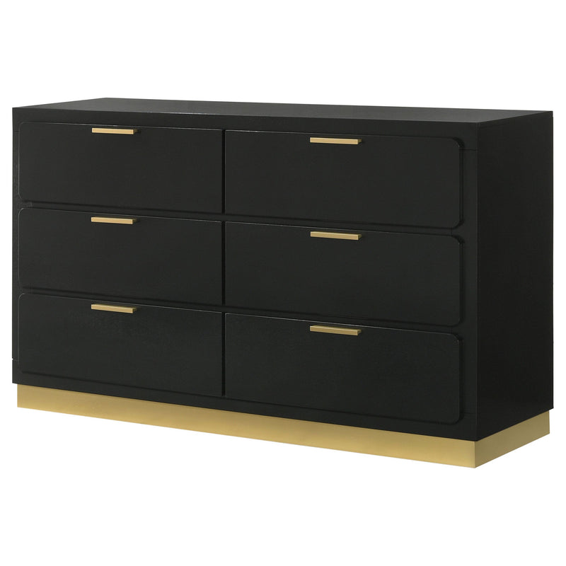 Coaster Furniture Caraway 224783 6-Drawer Bedroom Dresser - Black IMAGE 3