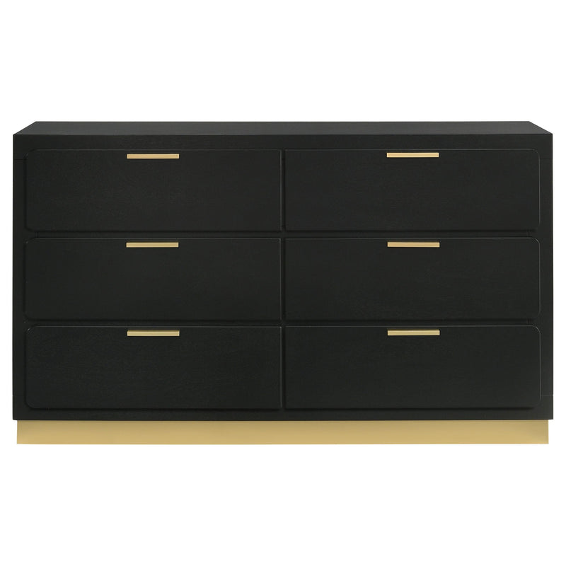 Coaster Furniture Caraway 224783 6-Drawer Bedroom Dresser - Black IMAGE 4