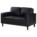  Coaster Furniture Ruth 508362 Upholstered Track Arm Loveseat - Black IMAGE 4