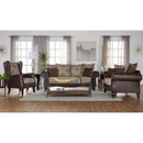  Coaster Furniture Elmbrook 508572 Upholstered Rolled Arm Loveseat - Brown IMAGE 2