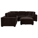  Coaster Furniture Lakeview 551464-SETA 5 pc Upholstered Modular Sectional Sofa - Dark Chocolate IMAGE 2