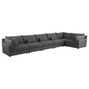  Coaster Furniture Sasha 551681-SET 6 pc Upholstered Modular Sectional - Barely Black IMAGE 5