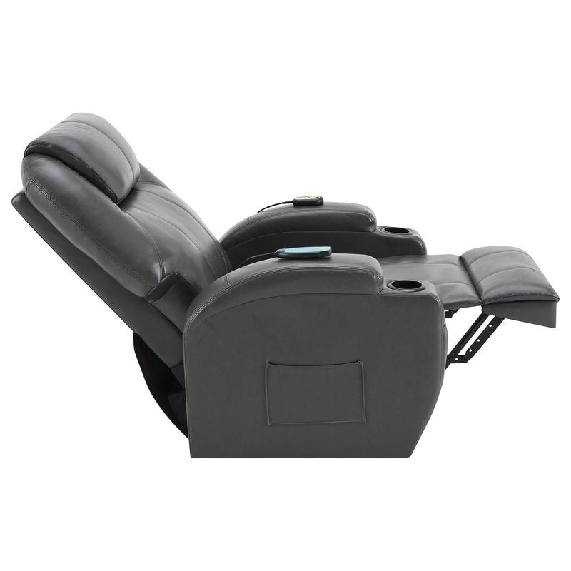 Coaster Furniture Sanger 600498P Upholstered Power Lift Massage Recliner - Charcoal Grey IMAGE 10