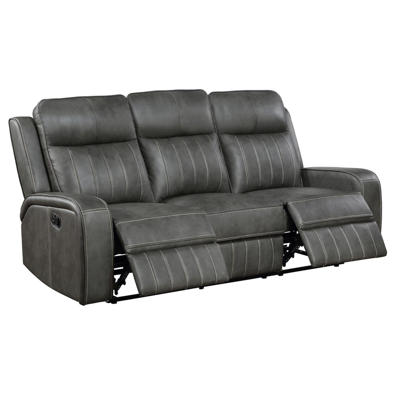 Coaster Furniture Raelynn 603191 Upholstered Track Arm Motion Sofa - Grey IMAGE 3