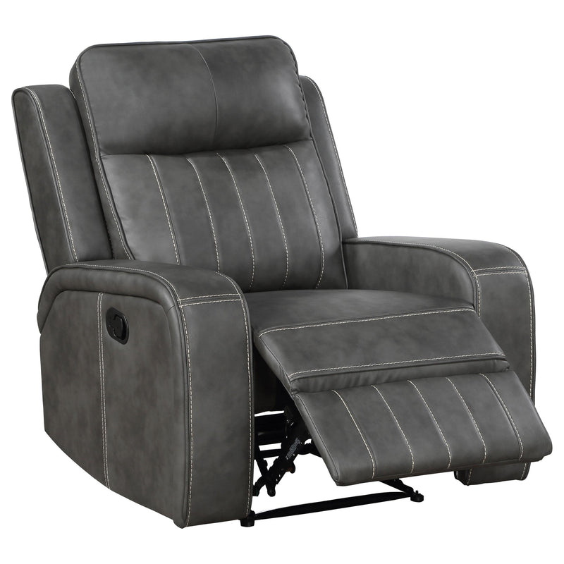 Coaster Furniture Raelynn 603193 Upholstered Track Arm Recliner - Grey IMAGE 4