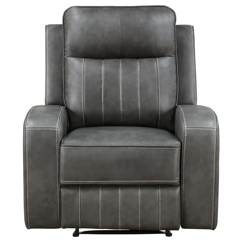 Coaster Furniture Raelynn 603193 Upholstered Track Arm Recliner - Grey IMAGE 5