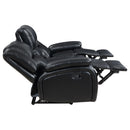  Coaster Furniture Camila 610244 Upholstered Motion Reclining Sofa - Black IMAGE 6
