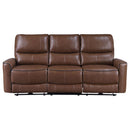  Coaster Furniture Greenfield 610264P Upholstered Power Reclining Sofa - Saddle Brown IMAGE 3