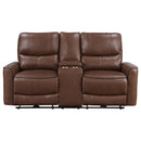  Coaster Furniture Greenfield 610265P Upholstered Power Reclining Loveseat - Saddle Brown IMAGE 3