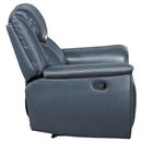  Coaster Furniture Sloane 610273 Upholstered Padded Arm Recliner Chair - Blue IMAGE 6